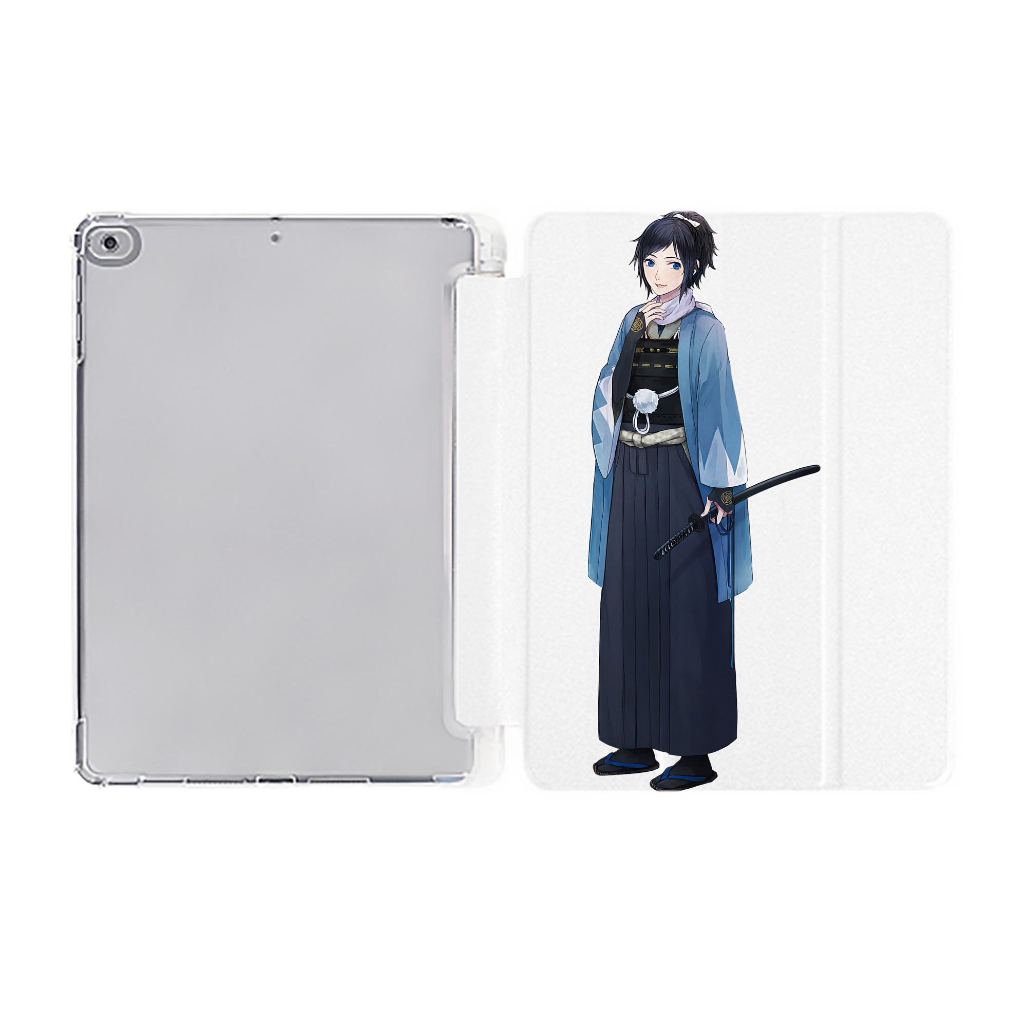 （画像用） 刀剣乱舞 Touken Ranbu IPad ケース ペン収納付き 三つ折りスタンド PUレザー×シリコン 対応機種9.5/10.5/10.9インチ